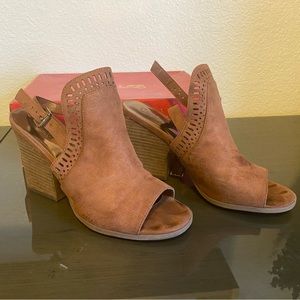 Brown Suede Carlos Santana Heeled Sandals